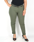 Elegáns női nadrág + öv - N2825 - Khaki zöld