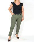 Elegáns női nadrág + öv - N2825 - Khaki zöld