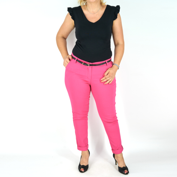 Elegáns női nadrág + öv - N2825 - Pink