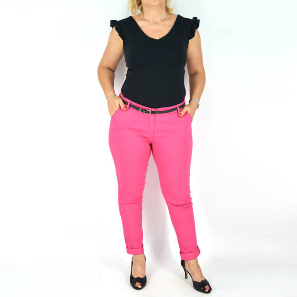 Elegáns női nadrág + öv - N2825 - Pink