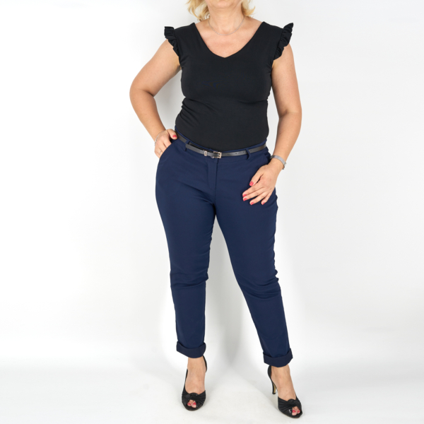 Elegáns női nadrág + öv - N2825 - Sötétkék