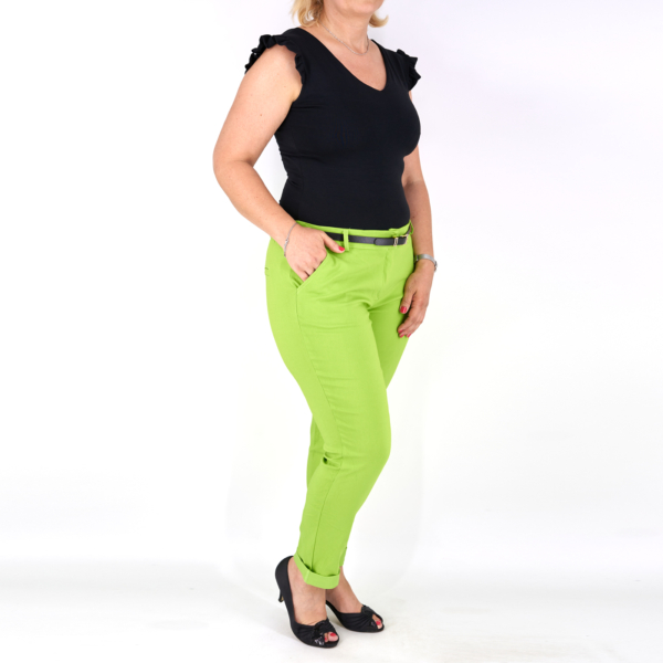 Elegáns női nadrág + öv - N2825 - Világos zöld