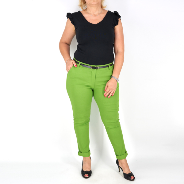 Elegáns női nadrág + öv - N2825 - Zöld
