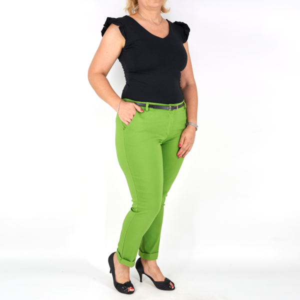 Elegáns női nadrág + öv - N2825 - Zöld