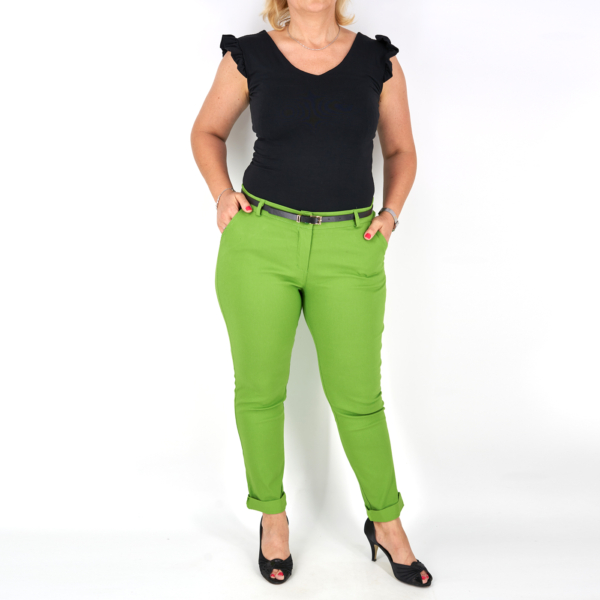 Elegáns női nadrág + öv - N2825 - Zöld