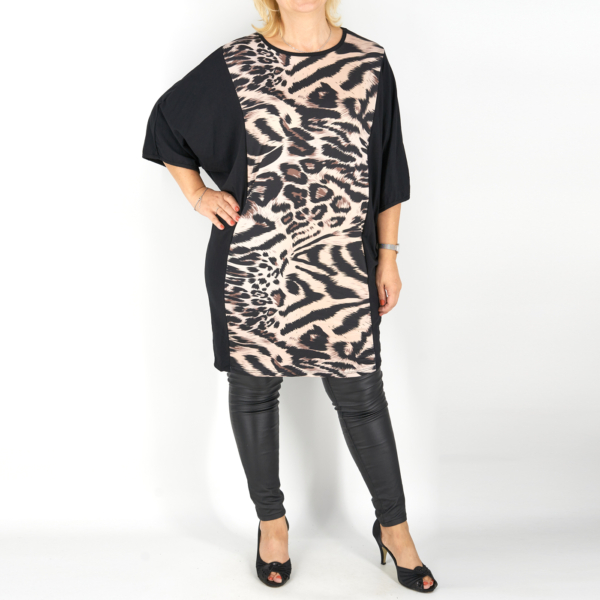 Ejtett vállú tunika - T24161 - Gepárd mintás