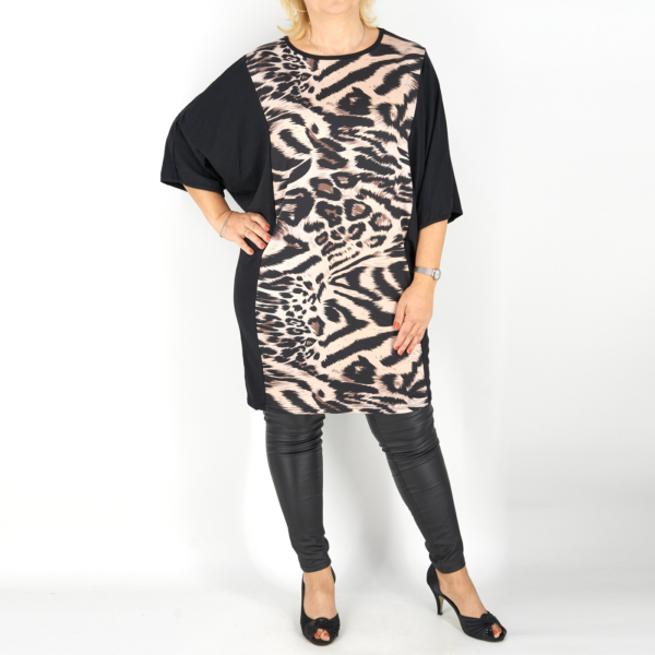 Ejtett vállú tunika - T24161 - Gepárd mintás