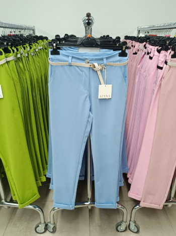 Elegáns női nadrág + öv - N2808 - Babakék