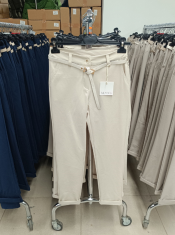 Elegáns női nadrág + öv - N2808 - Drapp
