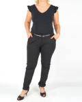 Elegáns őszi női nadrág + öv - N2808 - Fekete-2