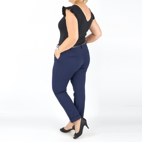 Elegáns őszi női nadrág + öv - N2808 - Sötétkék-3