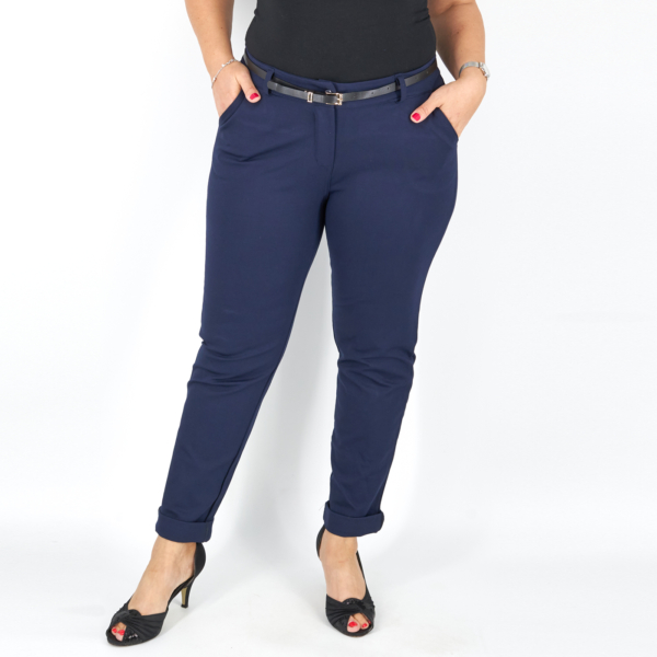 Elegáns őszi női nadrág + öv - N2808 - Sötétkék