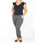 Elegáns őszi női nadrág + öv - N2808 - Szürke-5