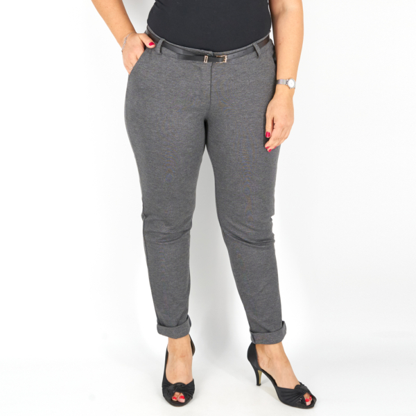 Elegáns őszi női nadrág + öv - N2808 - Szürke-6