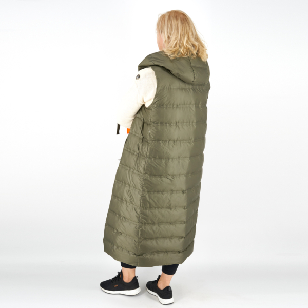 Női hosszú mellény, Steppelt - FLY-1565 - Khaki