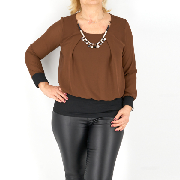 Elegáns női felső - F24194 - Barna-2