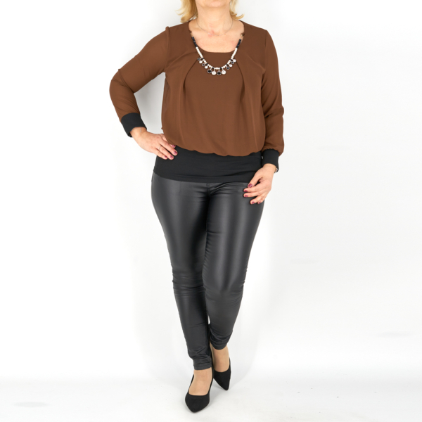 Elegáns női felső - F24194 - Barna-3