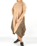 Extravagáns mikropolár női ruha - R24187 - Barna