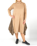Extravagáns mikropolár női ruha - R24187 - Barna-3