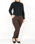 Elegáns női nadrág + öv - N2808 - Sötétbarna 8 Elegáns női nadrág + öv - N2808 - Sötétbarna-3
