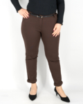 Elegáns női nadrág + öv - N2808 - Sötétbarna-4
