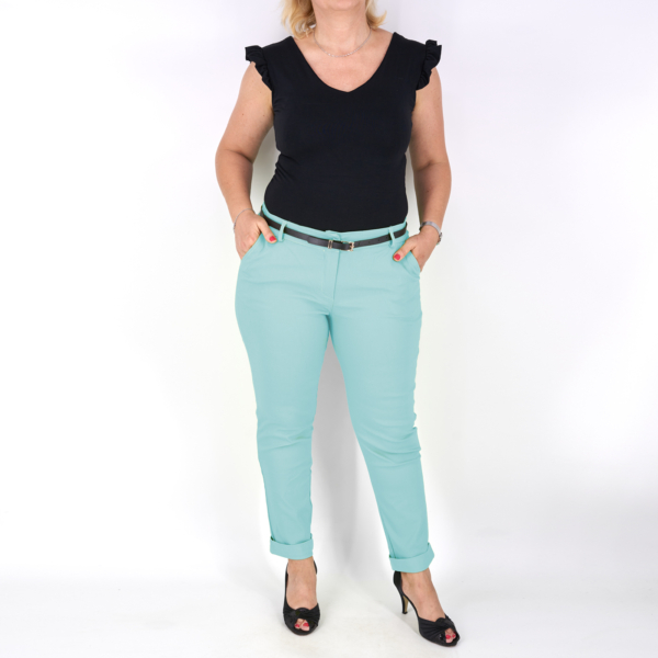 Elegáns női nadrág + öv - N2825 - babakék