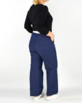 Bő szárú farmer jellegű nadrág + öv - N2380 - Sötét-3