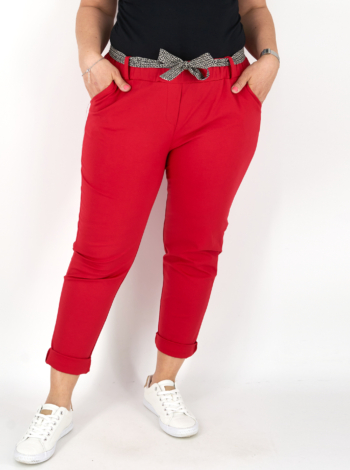 Női sztreccs nadrág – N7505 – Piros
