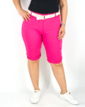 Sztreccs rövidnadrág + öv - N7765 - Pink-2