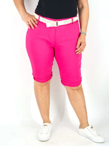 Sztreccs rövidnadrág + öv - N7765 - Pink-2