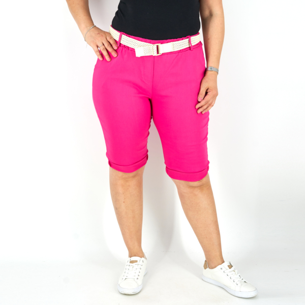 Sztreccs rövidnadrág + öv - N7765 - Pink-2