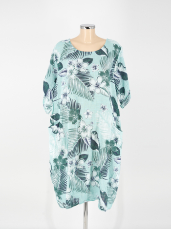 Mintás géz nyári ruha - R1920 - Menta