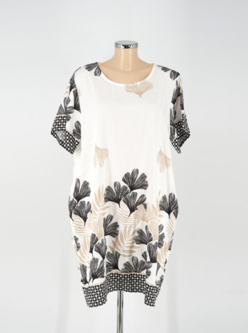 Mintás nyári ruha - R25093 - Fekete