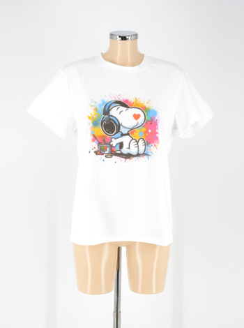 Női pamut póló - P2530 - Snoopy