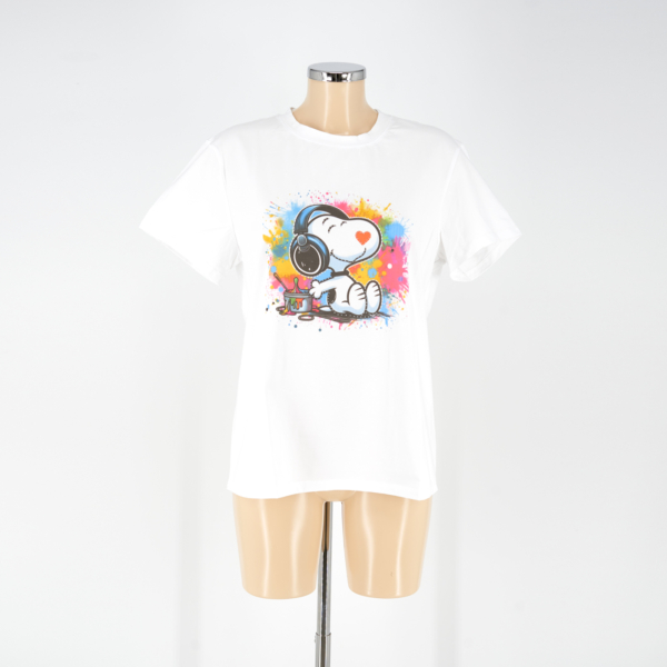 Női pamut póló - P2530 - Snoopy