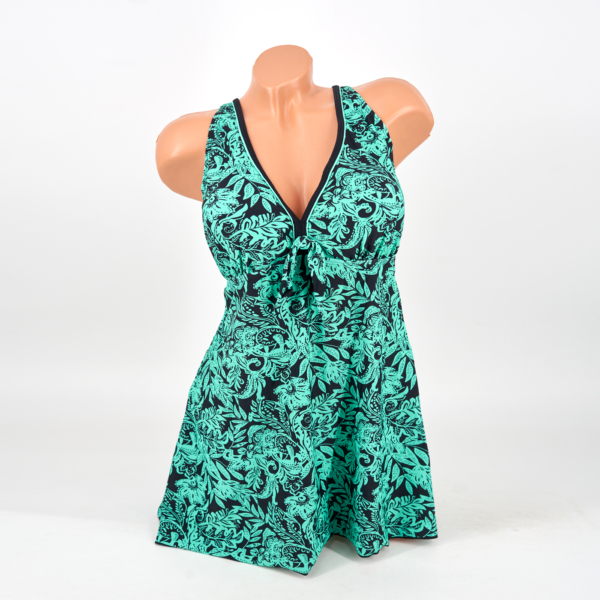 Sortos szoknyás tankini - F3636 - Zöld