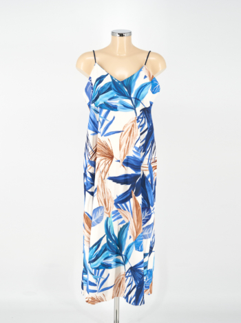 Vékony pántos maxi ruha - R13997 - Kék