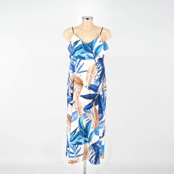 Vékony pántos maxi ruha - R13997 - Kék