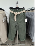Egyenes szárú női nadrág + öv - N7566 - Khaki