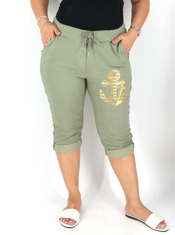 Horgony mintás sztreccs capri nadrág - N2545 - Keki-2