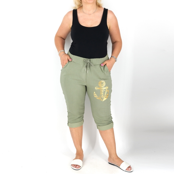Horgony mintás sztreccs capri nadrág - N2545 - Keki-3