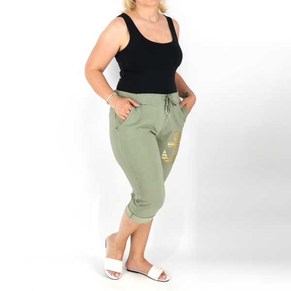 Horgony mintás sztreccs capri nadrág - N2545 - Keki