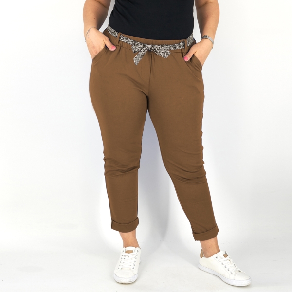 Női sztreccs nadrág - N7505 - barna