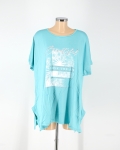 Pihe mintás nagyméretű női póló - P2551-menta