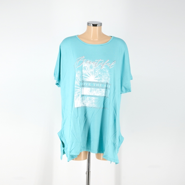 Pihe mintás nagyméretű női póló - P2551-menta