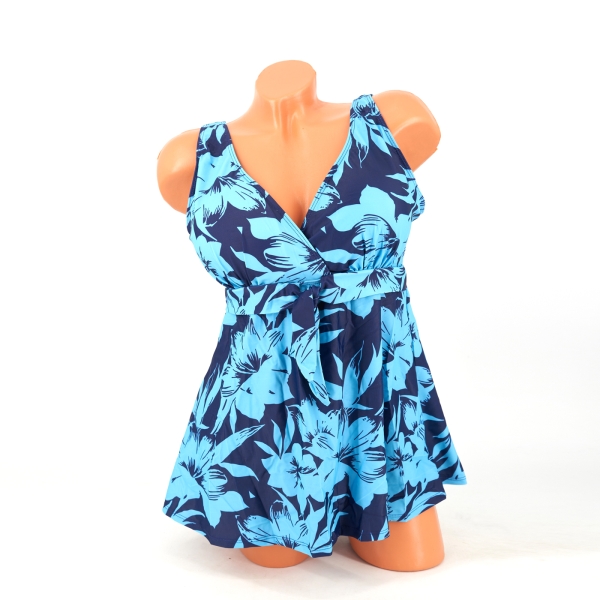 Sortos szoknyás tankini - 25313 - Világoskék