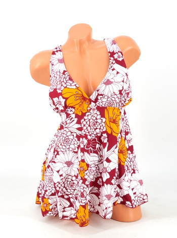 Szoknyás tankini - DY8341 - Bordó-2