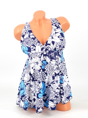 Szoknyás tankini - DY8341 - Kék-2