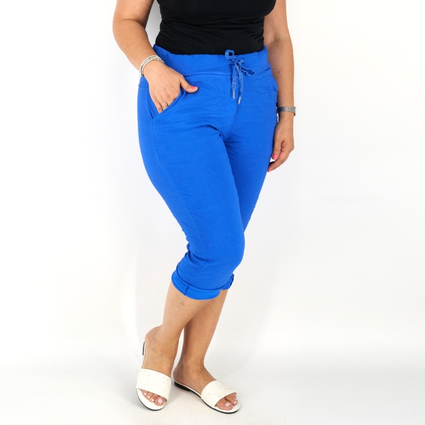 Sztreccs capri nadrág - N2555 - Királykék-2