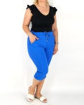 Sztreccs capri nadrág - N2555 - Királykék-3